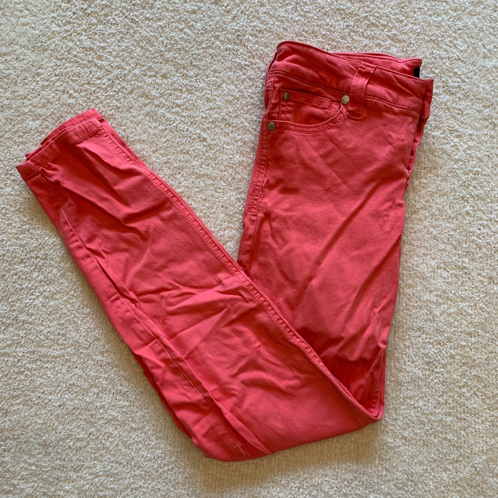 Coral Celebrity Pink Skinny Jeans. Size 1/25.